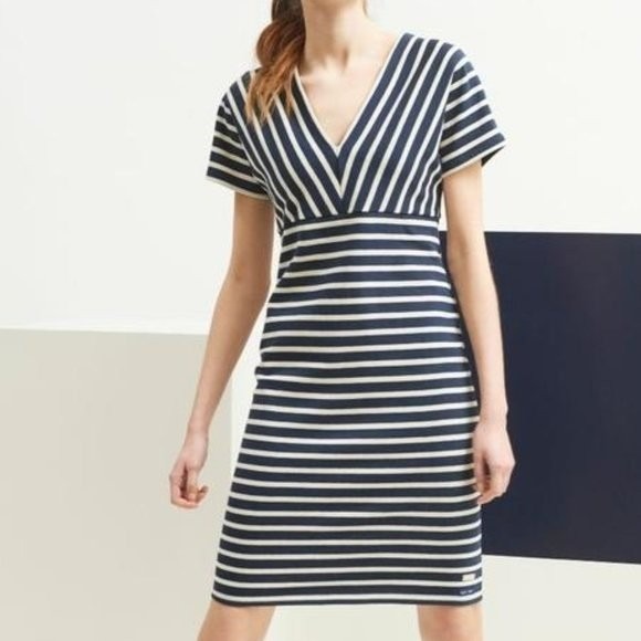 Saint James Dresses & Skirts - Saint James Menerbes Breton Navy Striped V-Neck Dress Size 4